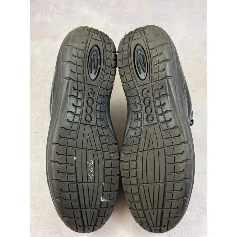 ECCO Seawalker Mens EU 43 US 9.5-10 Black Leather Moc Toe Oxford Walking Shoes